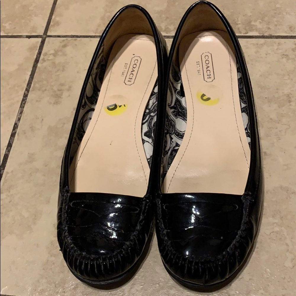 Coach Black Patent Leather Loafers